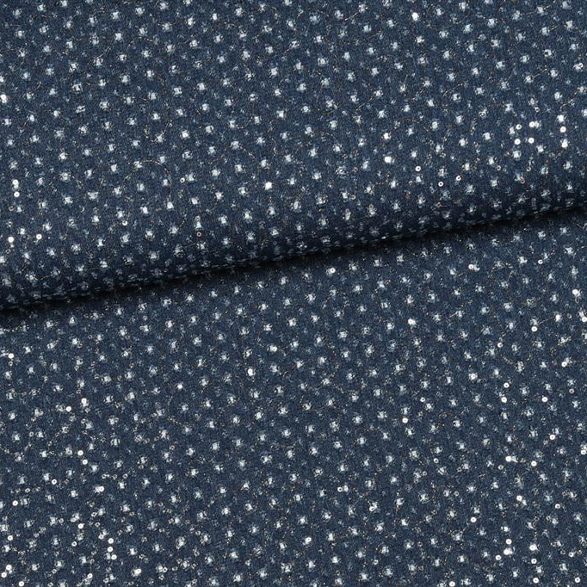 Jeans blauw met pailletten en lurexdraad - knipmode 09/2025